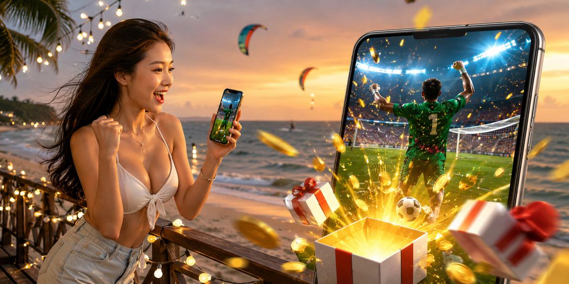 Người chơi thư giãn tại bãi biển Mũi Né và tham gia sự kiện casino mobile upes1